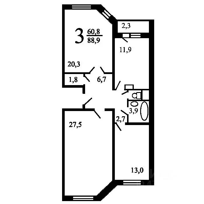 3-к кв. Московская область, Павловский Посад Филимоново мкр, ... - Фото 1