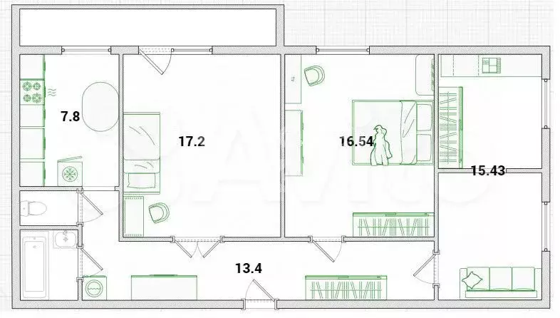 4-к. квартира, 73 м, 8/9 эт. - Фото 0