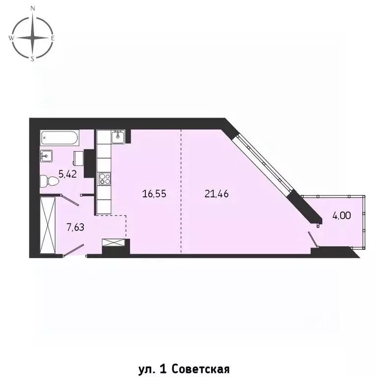 1-к кв. Иркутская область, Иркутск Советская ул., 115/1 (55.06 м) - Фото 0