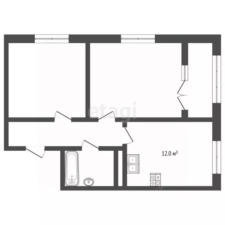 2-к кв. Крым, Симферополь просп. Александра Суворова (50.0 м) - Фото 2