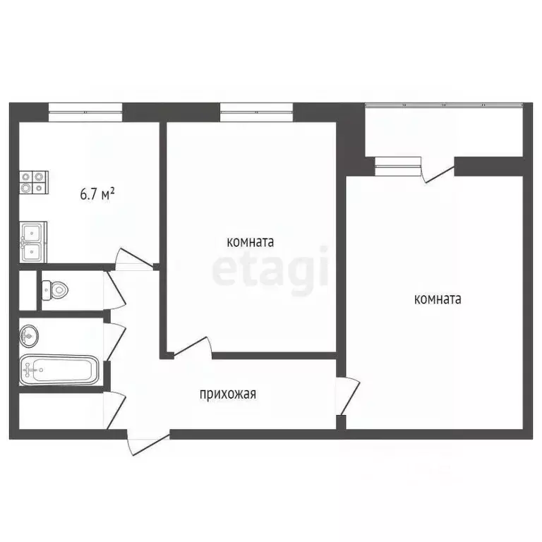 2-к кв. Москва Костромская ул., 4А (46.1 м) - Фото 0