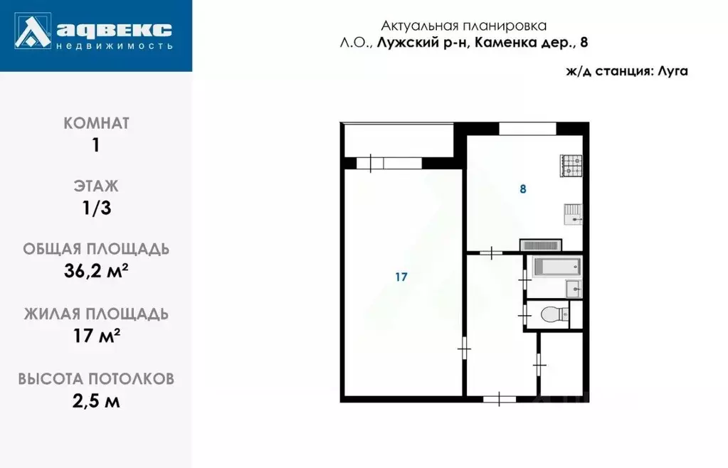 1-к кв. Ленинградская область, Лужский район, Заклинское с/пос, д. ... - Фото 2