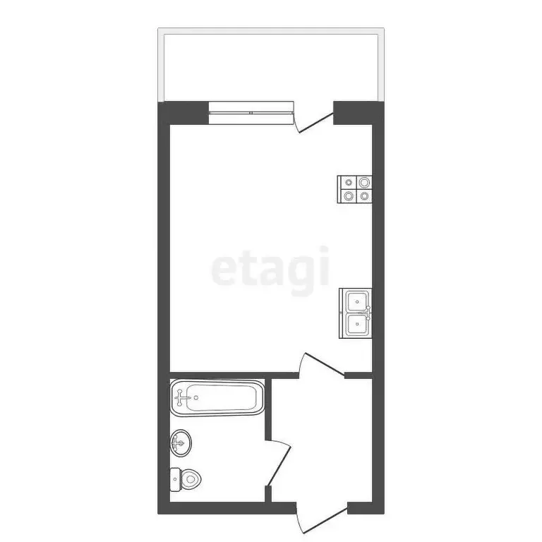 1к в -комнатной квартире (18.2 м) - Фото 1
