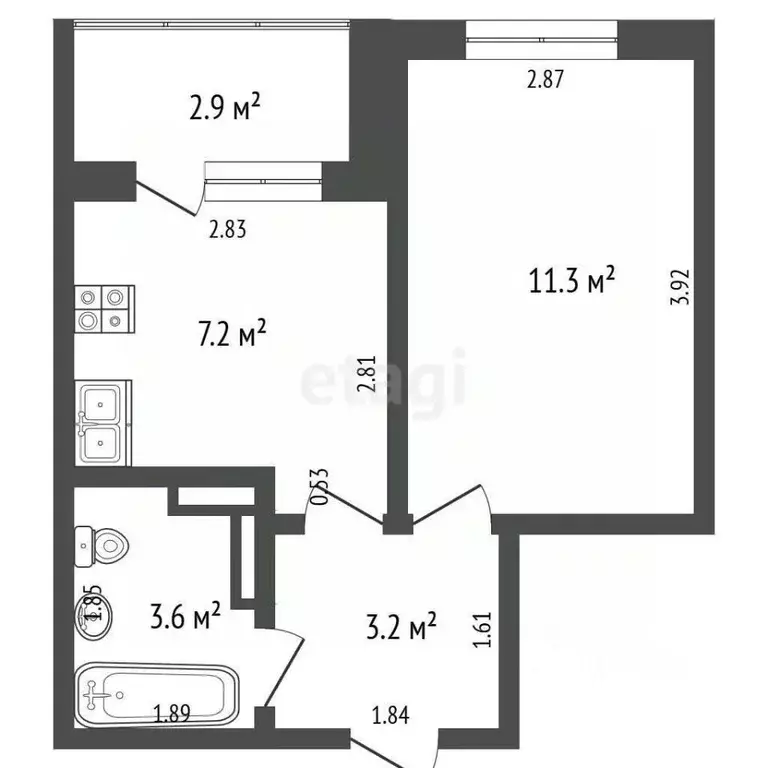 1-к кв. Ростовская область, Ростов-на-Дону ул. Берберовская, 28с2 ... - Фото 2