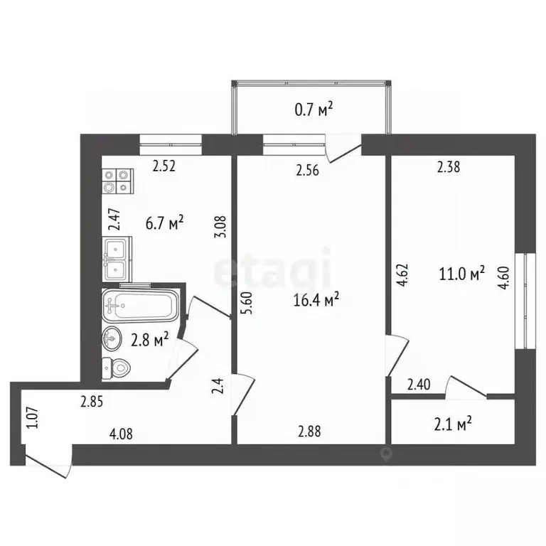 2-к кв. Крым, Феодосия ул. Советская, 12 (44.8 м) - Фото 2