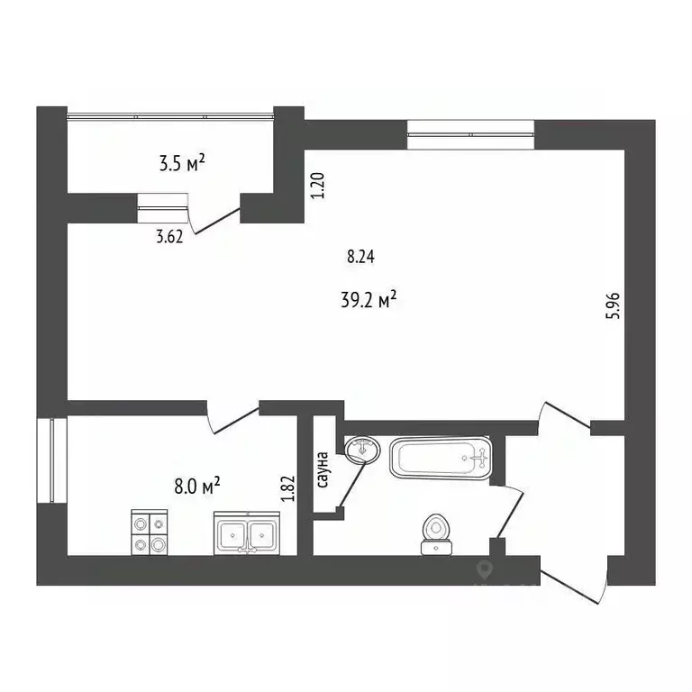 1-к кв. Тюменская область, Тюмень Харьковская ул., 68 (47.1 м) - Фото 2