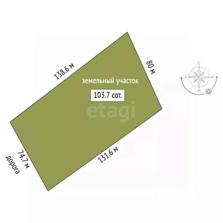 Участок в Оренбургская область, Илекский район, с. Кардаилово  (103.73 ... - Фото 2