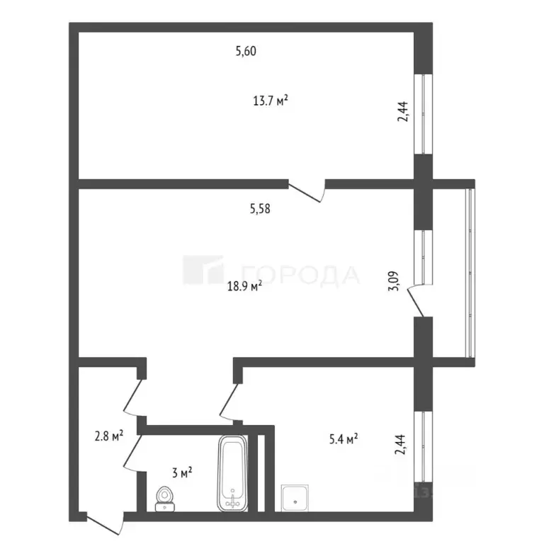 2-к кв. Алтайский край, Барнаул ул. Глушкова, 31 (46.0 м) - Фото 2