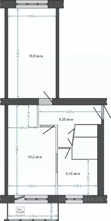 2-к кв. Севастополь ул. Бориса Михайлова, 14 (47.1 м) - Фото 1