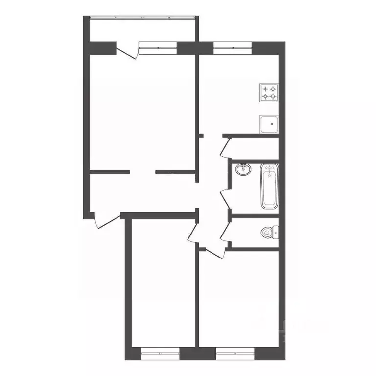 3-к кв. Красноярский край, Красноярск ул. 26 Бакинских Комиссаров, 28 ... - Фото 2