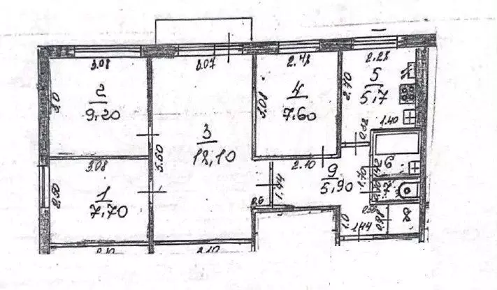 4-к. квартира, 60 м, 4/5 эт. - Фото 1