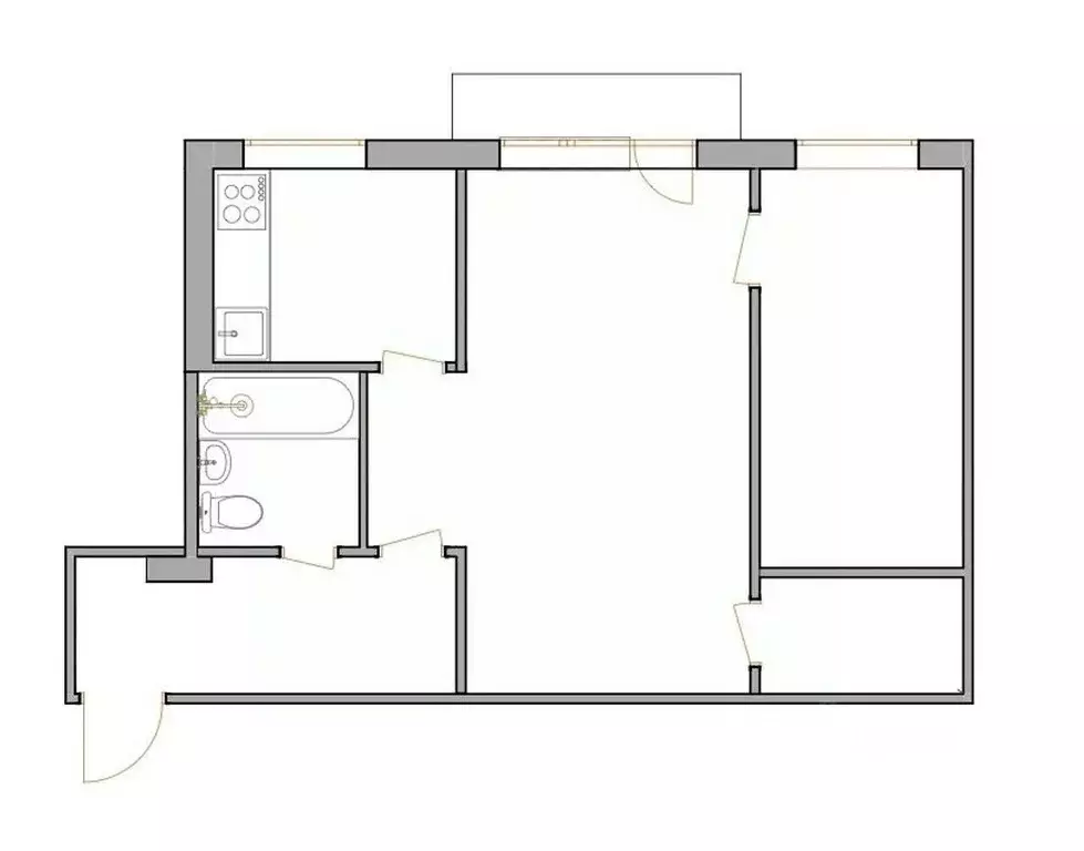 2-к кв. Татарстан, Казань ул. Искра, 8 (42.8 м) - Фото 2
