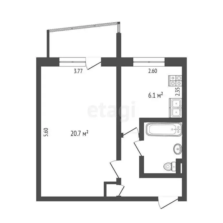 1-комнатная квартира: Москва, улица Академика Миллионщикова, 7к2 (34.4 ... - Фото 1