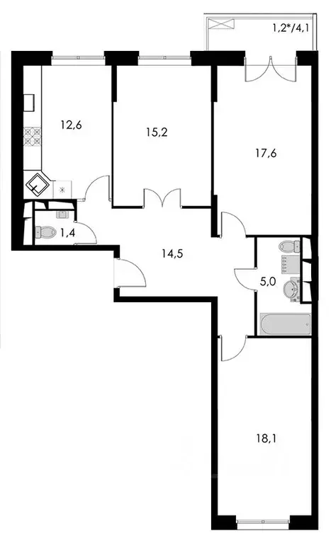 3-к кв. Московская область, Котельники ул. Кузьминская, 5к1 (90.0 м) - Фото 2