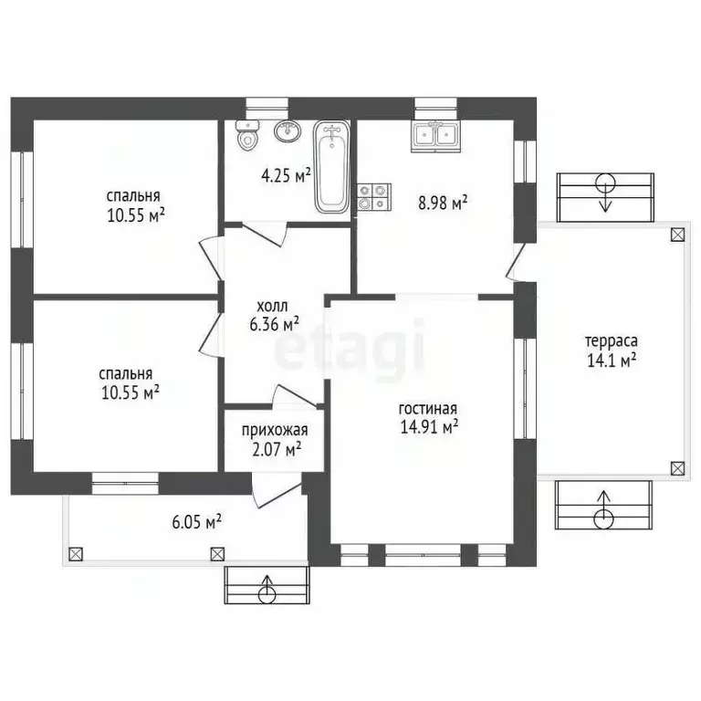 Дом в Челябинская область, Сосновский муниципальный округ, д. Мамаева  ... - Фото 2