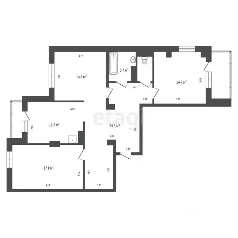 3-к кв. Красноярский край, Красноярск ул. Мужества, 24 (91.0 м) - Фото 2