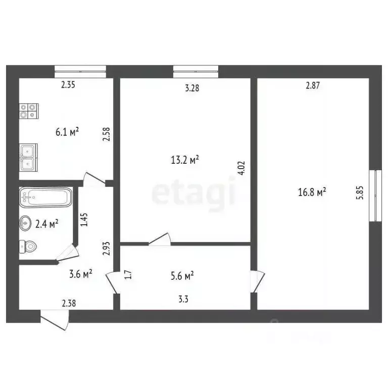 2-к кв. Крым, Феодосия ул. Федько, 37 (47.7 м) - Фото 2