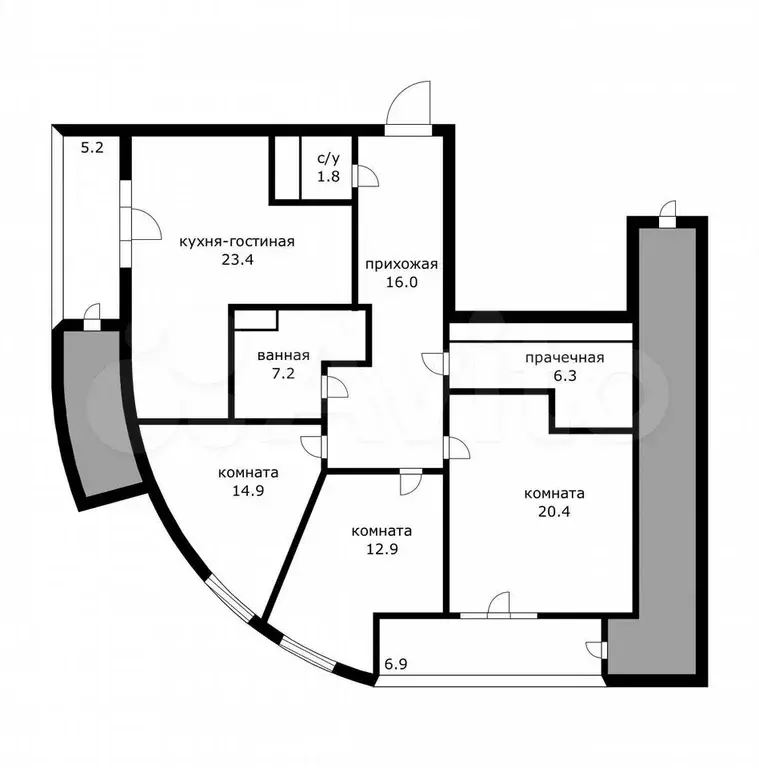 3-к. квартира, 115 м, 6/6 эт. - Фото 0
