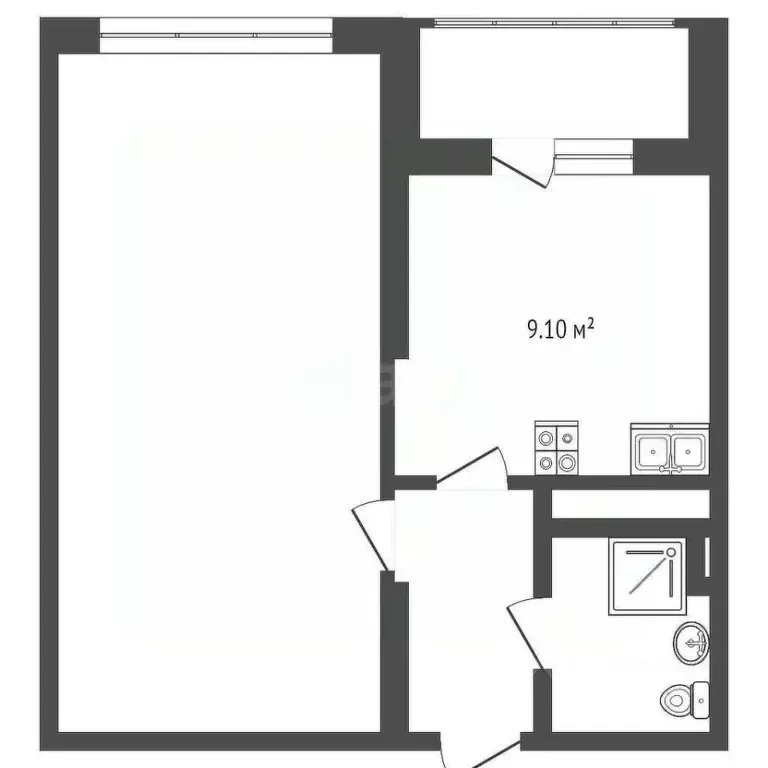 1-к кв. Краснодарский край, Сочи Бытха мкр, ул. Ясногорская, 16/2к1 ... - Фото 2