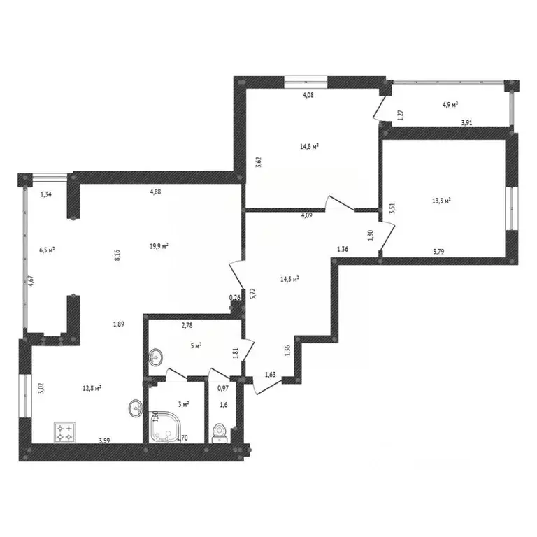 3-к кв. Башкортостан, Уфа ул. Чернышевского, 7 (93.9 м) - Фото 2