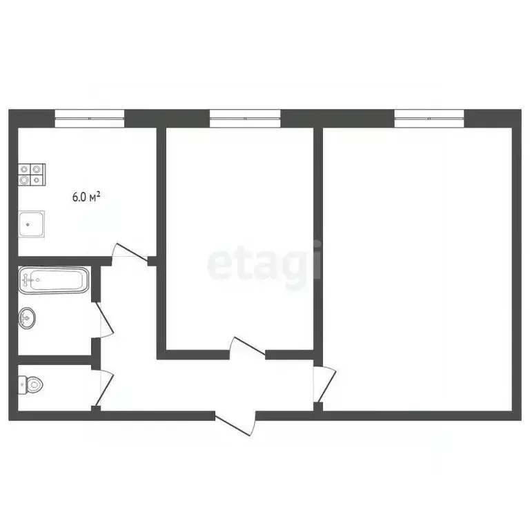 2-к кв. Тюменская область, Тюмень Таврическая ул., 6 (43.9 м) - Фото 2