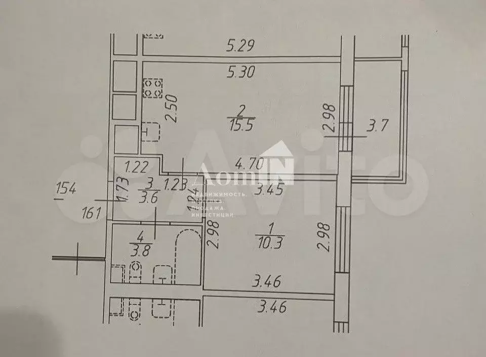 1-к. квартира, 33 м, 2/4 эт. - Фото 0