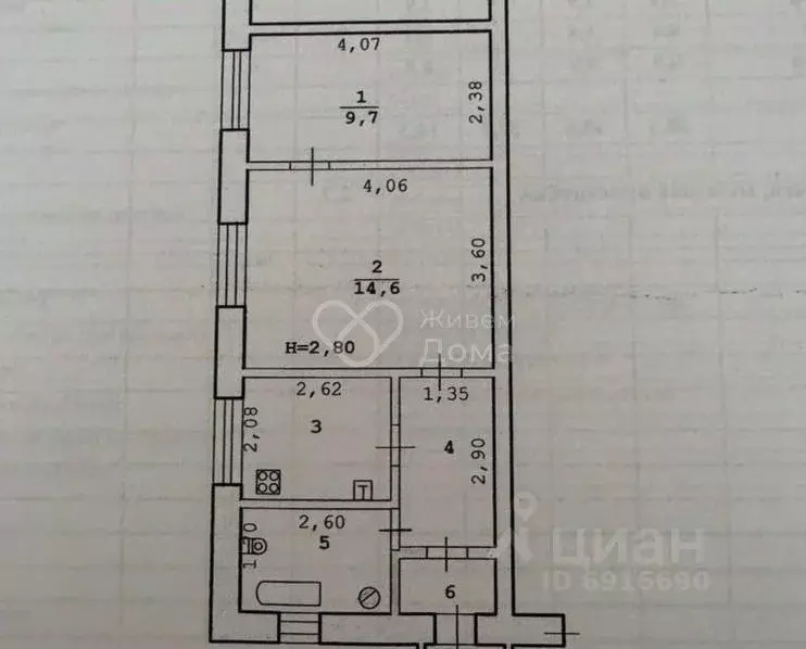2-к кв. Волгоградская область, Волгоград ул. Карла Либкнехта, 64 (38.6 ... - Фото 2