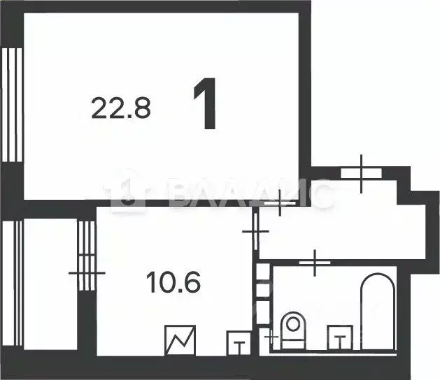1-к кв. Москва Новочеремушкинская ул., 56/3 (43.2 м) - Фото 2