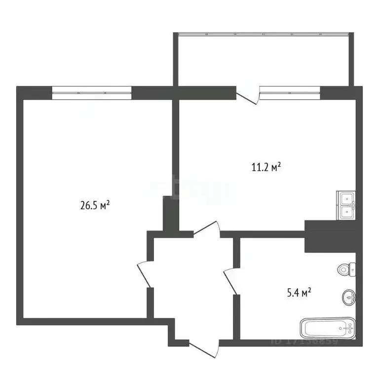 Студия Хабаровский край, Хабаровск ул. Ким Ю Чена, 23А (37.9 м) - Фото 2
