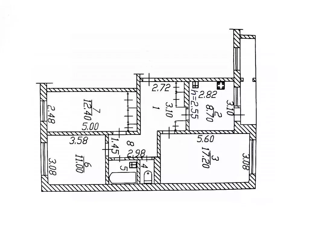 3-к кв. Чувашия, Чебоксары ул. Кадыкова, 6 (73.0 м) - Фото 1