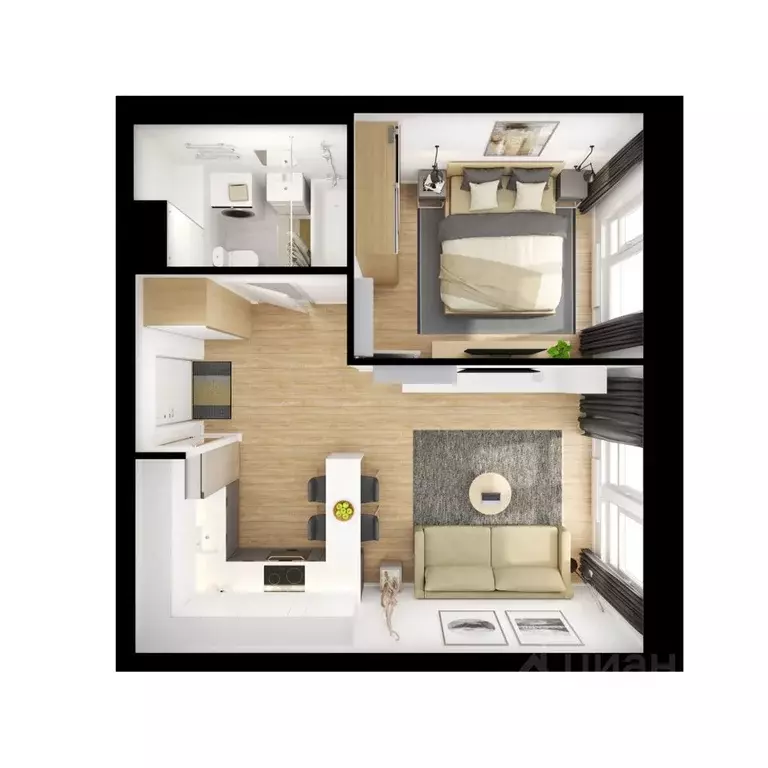 1-к кв. Московская область, Мытищи Ярославское ш., 120Бк1 (37.3 м) - Фото 2