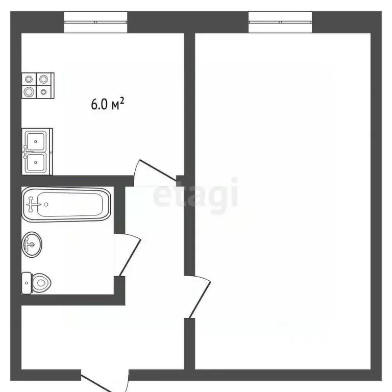 1-к кв. Забайкальский край, Чита Геодезическая ул., 42В (21.7 м) - Фото 2