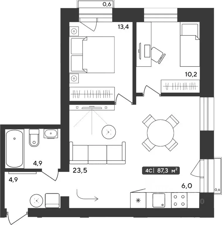 2-к кв. Новосибирская область, Мошковский район, пос. Октябрьский ул. ... - Фото 1