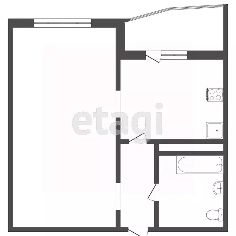 1-к кв. Тюменская область, Тюмень ул. Николая Никитина, 4к1 (40.9 м) - Фото 2