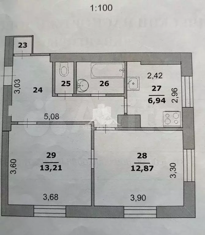 2-к. квартира, 48,3 м, 1/2 эт. - Фото 0