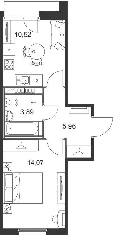 1-комнатная квартира: Ленинградская область, Гатчинский муниципальный ... - Фото 2