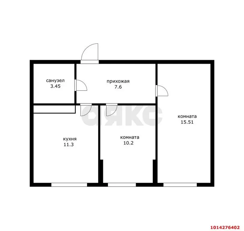 2-комнатная квартира: аул Новая Адыгея, Береговая улица, 1/8 (49.8 м) - Фото 2