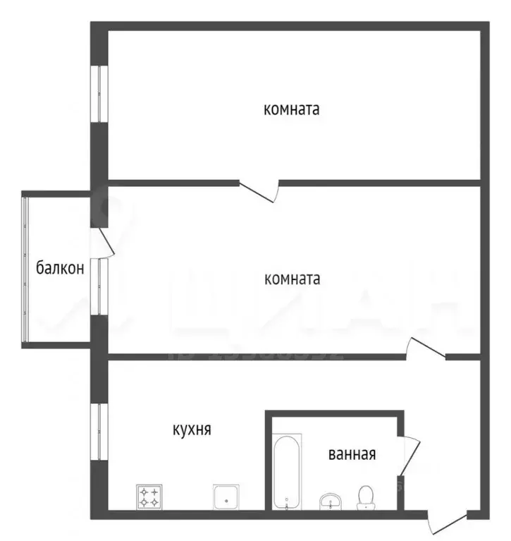 2-к кв. Оренбургская область, Оренбург ул. Монтажников, 6 (48.1 м) - Фото 1