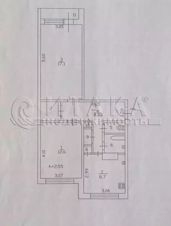 2-к. квартира, 52 м, 2/5 эт. - Фото 0