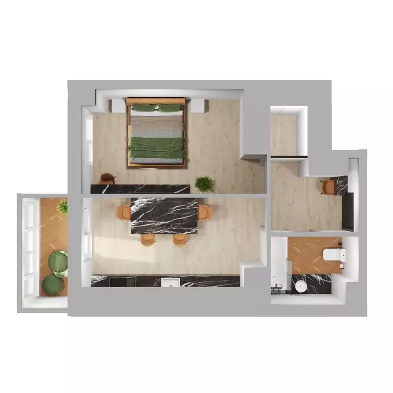 1-к кв. Волгоградская область, Волгоград ул. Пархоменко, 26 (42.7 м) - Фото 2