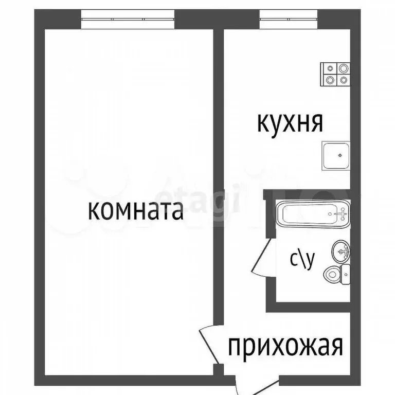 1-к. квартира, 33,3 м, 3/9 эт. - Фото 0