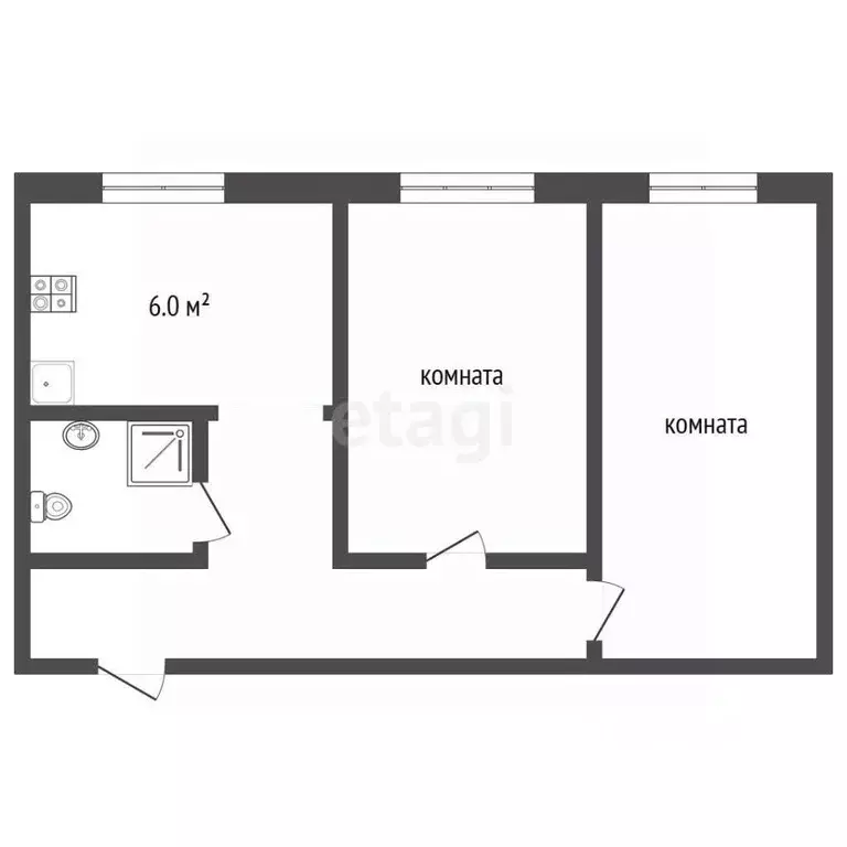 2-к кв. Тамбовская область, Тамбов Астраханская ул., 182 (49.4 м) - Фото 2