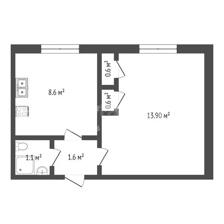 1-комнатная квартира: Ишим, Аникинская улица, 3 (26.4 м) - Фото 0