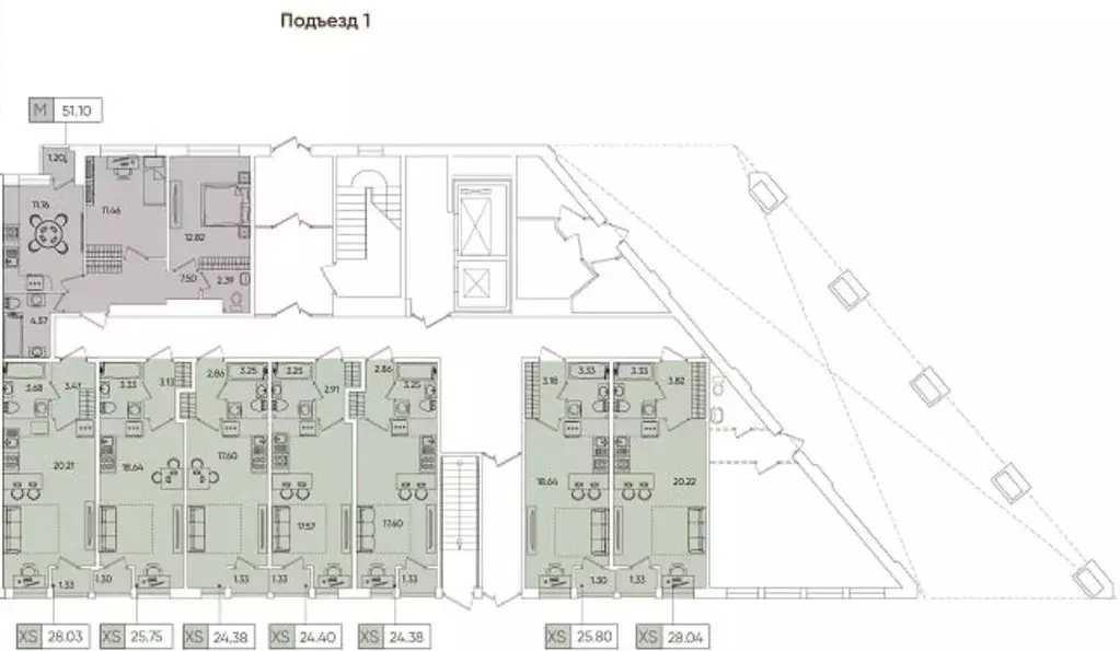 Студия Санкт-Петербург Планерная ул., 87к1 (27.4 м) - Фото 1