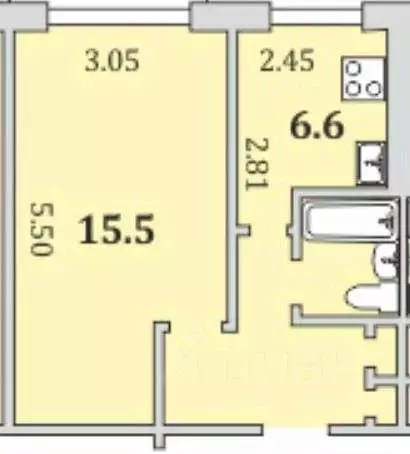 1-к кв. Мурманская область, Мурманск Ледокольный проезд, 1 (29.7 м) - Фото 2