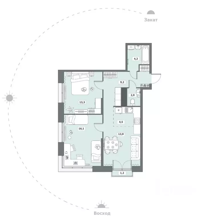 2-к кв. Вологодская область, Череповец Октябрьский просп., 96 (64.4 м) - Фото 1