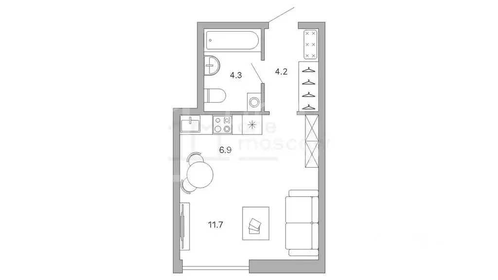 1-к кв. Москва ул. Бочкова, 11АС1 (27.0 м) - Фото 1