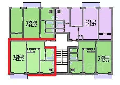 2-к кв. Московская область, Химки Зеленая ул., 11 (43.0 м) - Фото 1