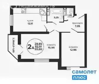 2-комнатная квартира: Сочи, микрорайон Больничный городок, Дагомысский ... - Фото 0