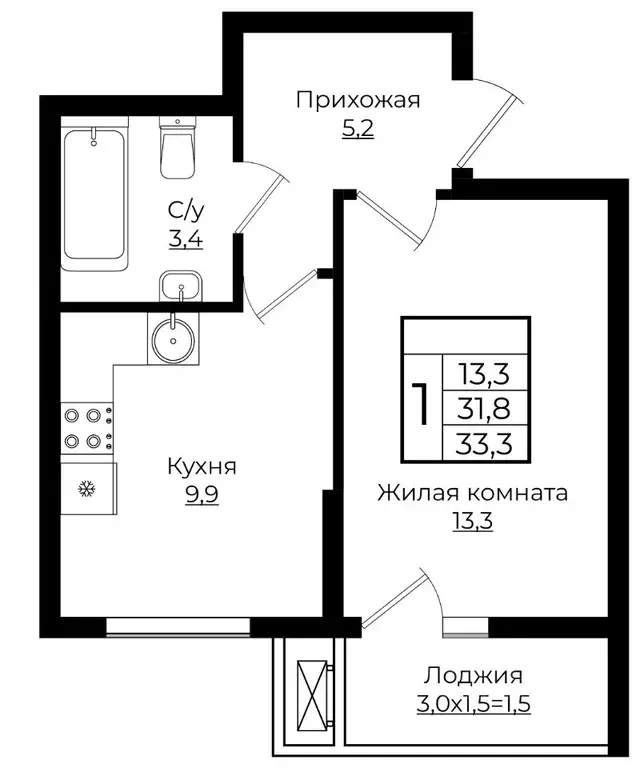 1-к кв. Краснодарский край, Краснодар Европа-Сити жилой комплекс, ... - Фото 0